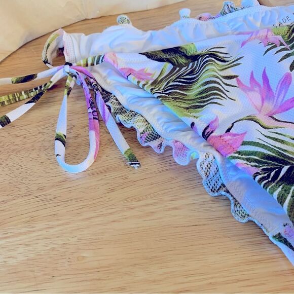 Shade & Shore String Bikini Bottoms Hawaiian Floral Print Sz Large NWOT Swim - Picture 4 of 6